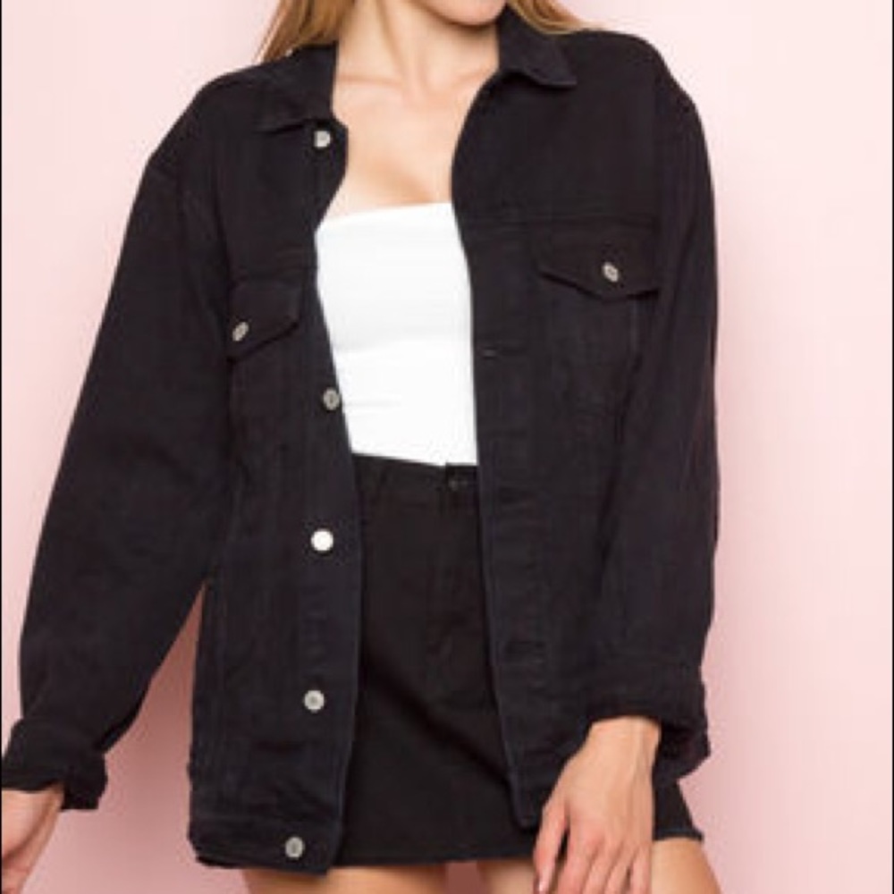 Brandy Melville Oversized Black Kelly Jean Jacket